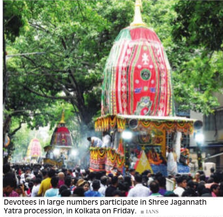 City observes Rath Yatra with usual fervour