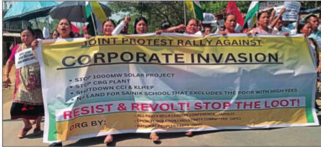 Protest against KAAC over tribal land allotment to corporates