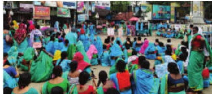 Anganwadi workers protest with long-standing demands