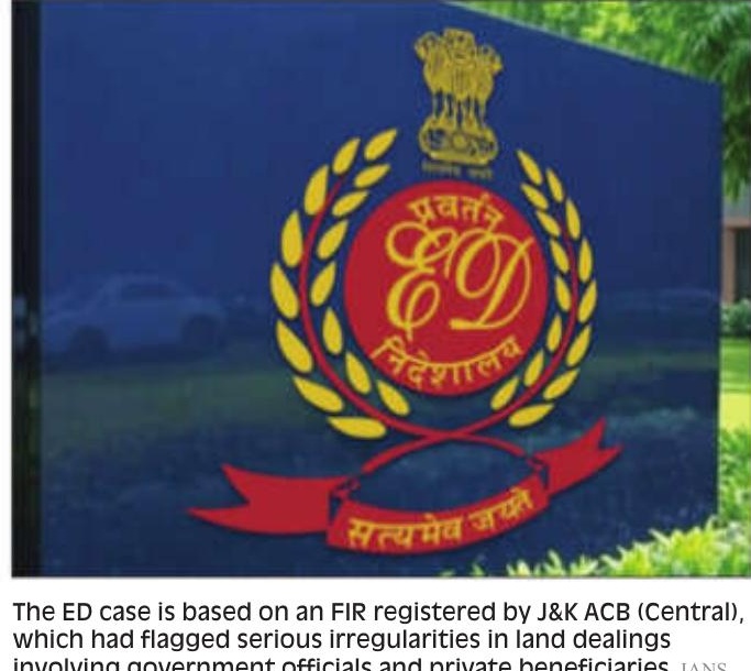 Multiple raids in Jammu by ED, ACB in land fraud case