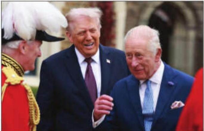 King Charles greets Donald Trump at Windsor Castle