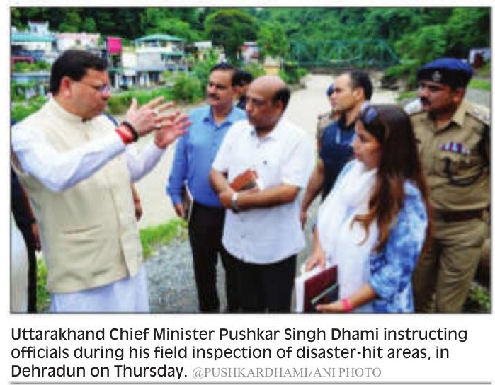 CM Dhami attributes U’khand disasters to global warming