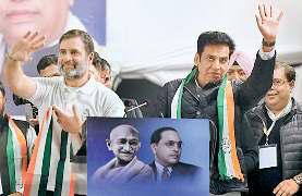 पहली ही रैली में राहुल ने केजरीवाल पर साधा निशाना, कहा-वह आरक्षण विरोधी