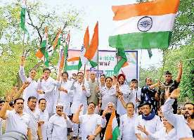 सेना के समर्थन में कांग्रेस की जय हिंद यात्रा