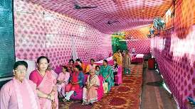 पहली बार महिला कांवड़ियों के ठहरने के लिए यमुनापार में लगाए गए पिंक शिविर