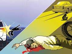 तेज रफ्तार कार की टक्कर से दो घायल