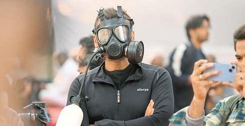 वायु प्रदूषण के विरुद्ध वाम दलों के नेतृत्व में हुआ विरोध प्रदर्शन