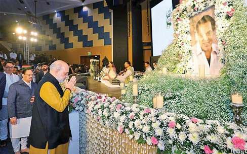 श्रद्धांजलि सभा में बोले अमित शाह, मैं यहां गृह मंत्री नहीं, धर्म के प्रशासक के रूप में आया हूं