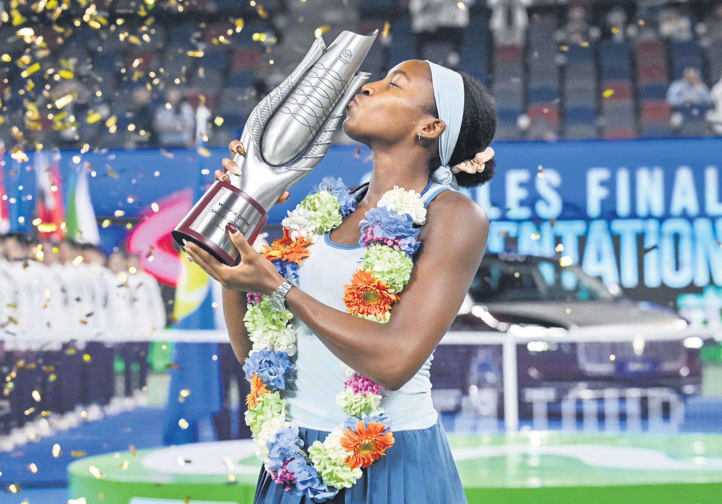 'Stubborn' Gauff wins in Wuhan