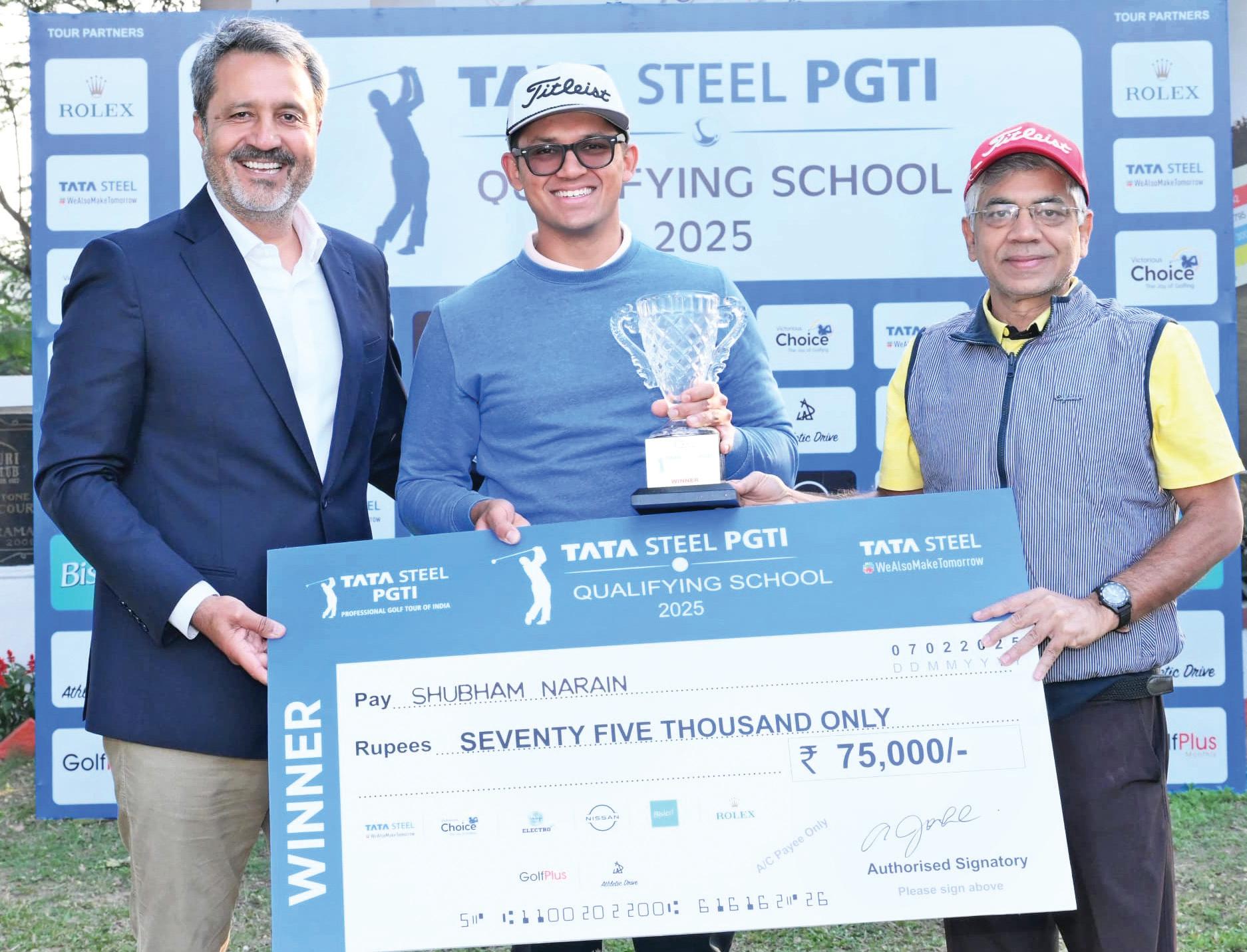 SHUBHAM NARAIN TRIUMPHS ON THIRD PLAYOFF HOLE TO WIN TATA STEEL PGTI QUALIFYING SCHOOL 2025
