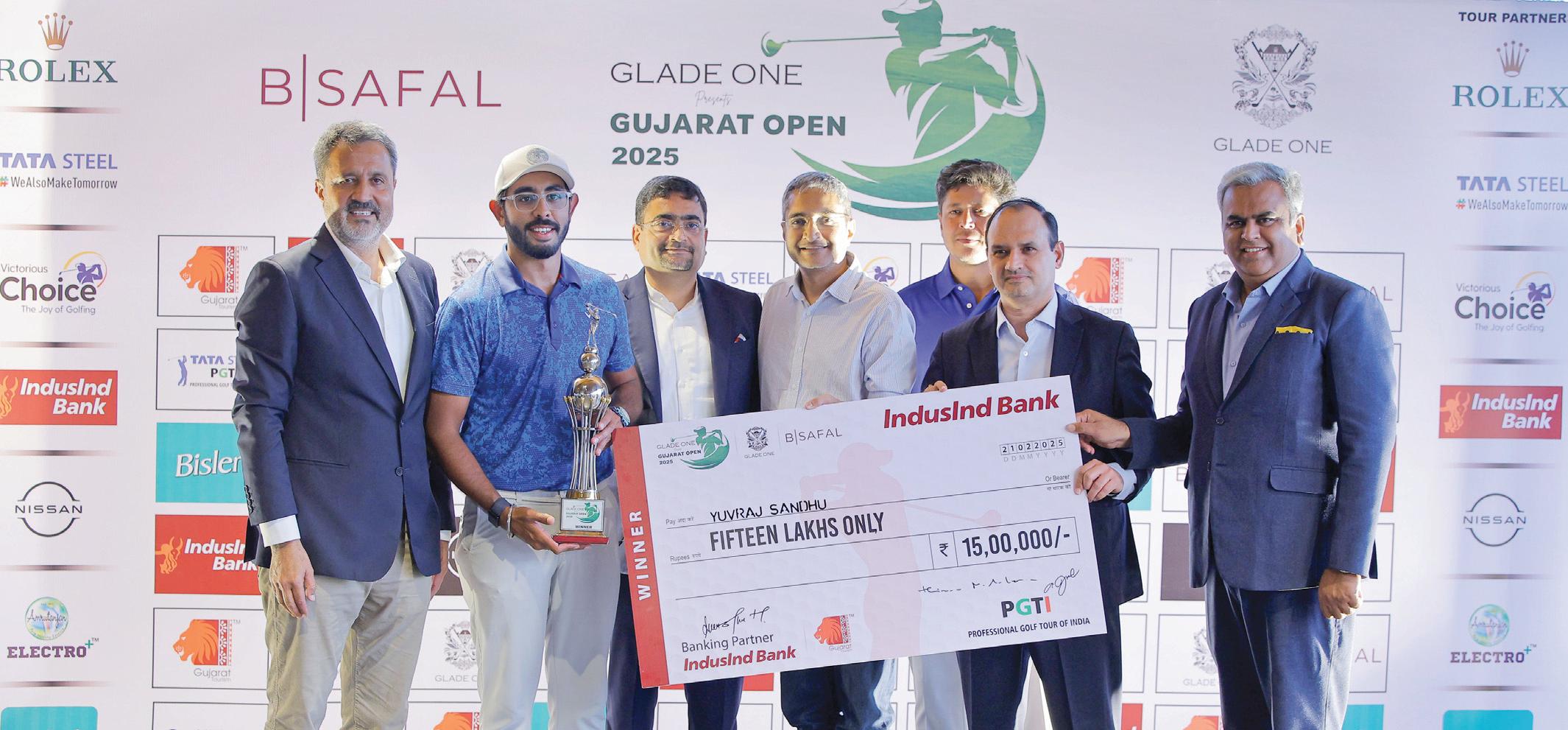 YUVRAJ SANDHU DOMINATES FINAL ROUND AT GLADE ONE PRESENTS GUJARAT OPEN 2025, REGISTERS BACK-TO-BACK TITLES