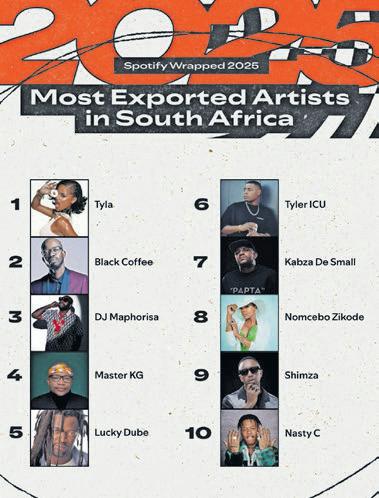 SPOTIFY’S WRAPPED 2025 Tyla and Black Coffee lead SA‘s musical exports