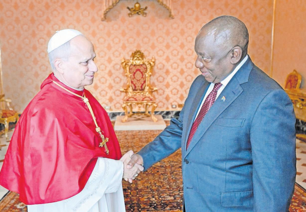 Ramaphosa discusses peace building with Pope Leo XIV at the Vatican