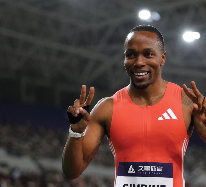 Simbine roars back to win 100m