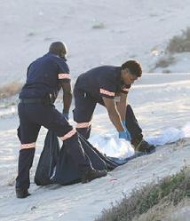 Dumped body in the sand