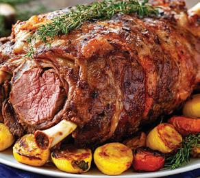 SLOW-ROASTED LEG OF LAMB WITH APRICOT GLAZE