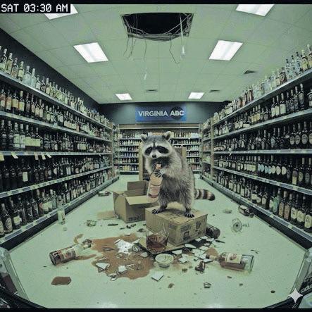 Drunk raccoon passes out in bathroom after ransacking US liquor store