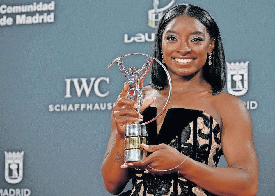 Athletes shine at Laureus Awards as Biles weighs Olympic return