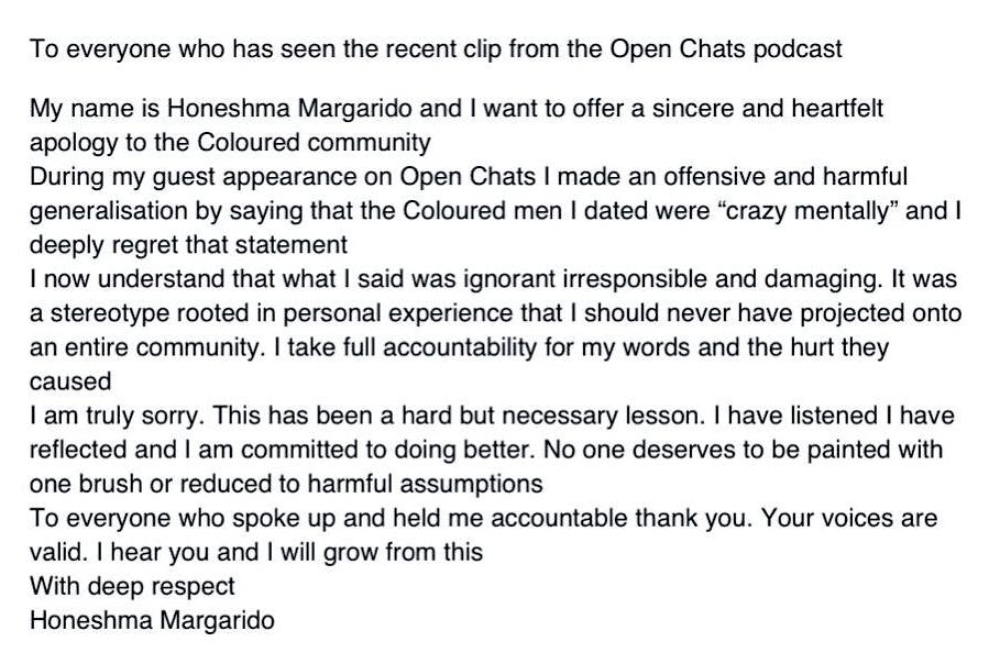 ‘Open Chats Podcast’ hosts face backlash for offensive, racist remarks about coloured community