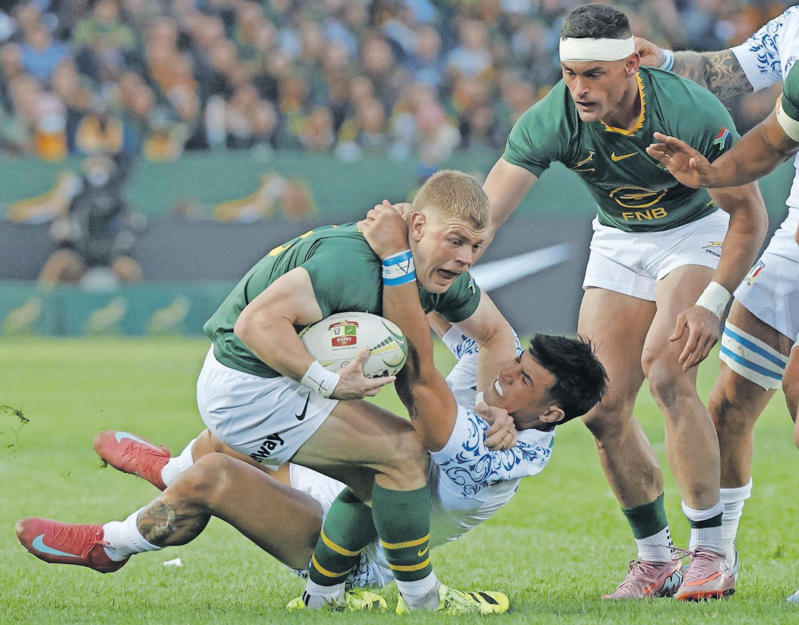 Springboks sweat for win against spirited Italy