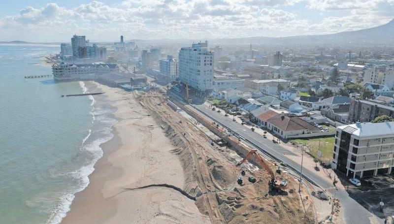 Strand seawall nears completion