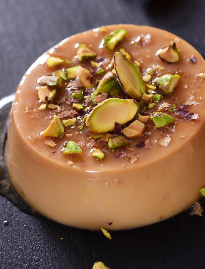 PISTACHIO AND ROSE PANNA COTTA