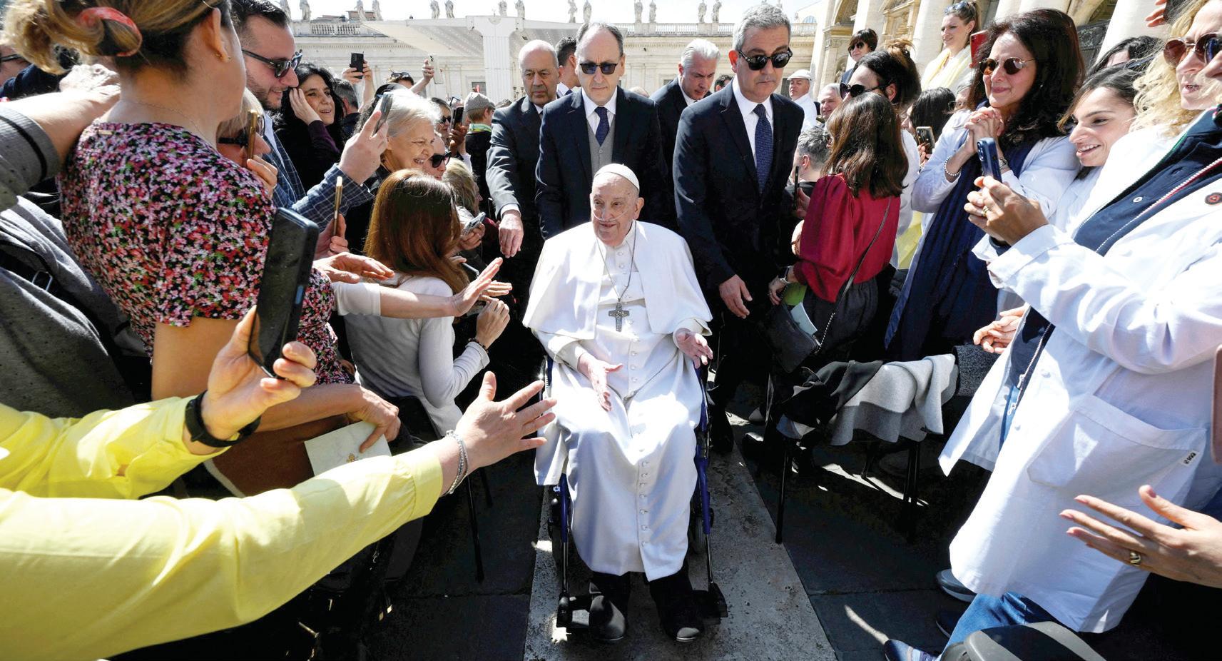 Pope's voice and mobility improve