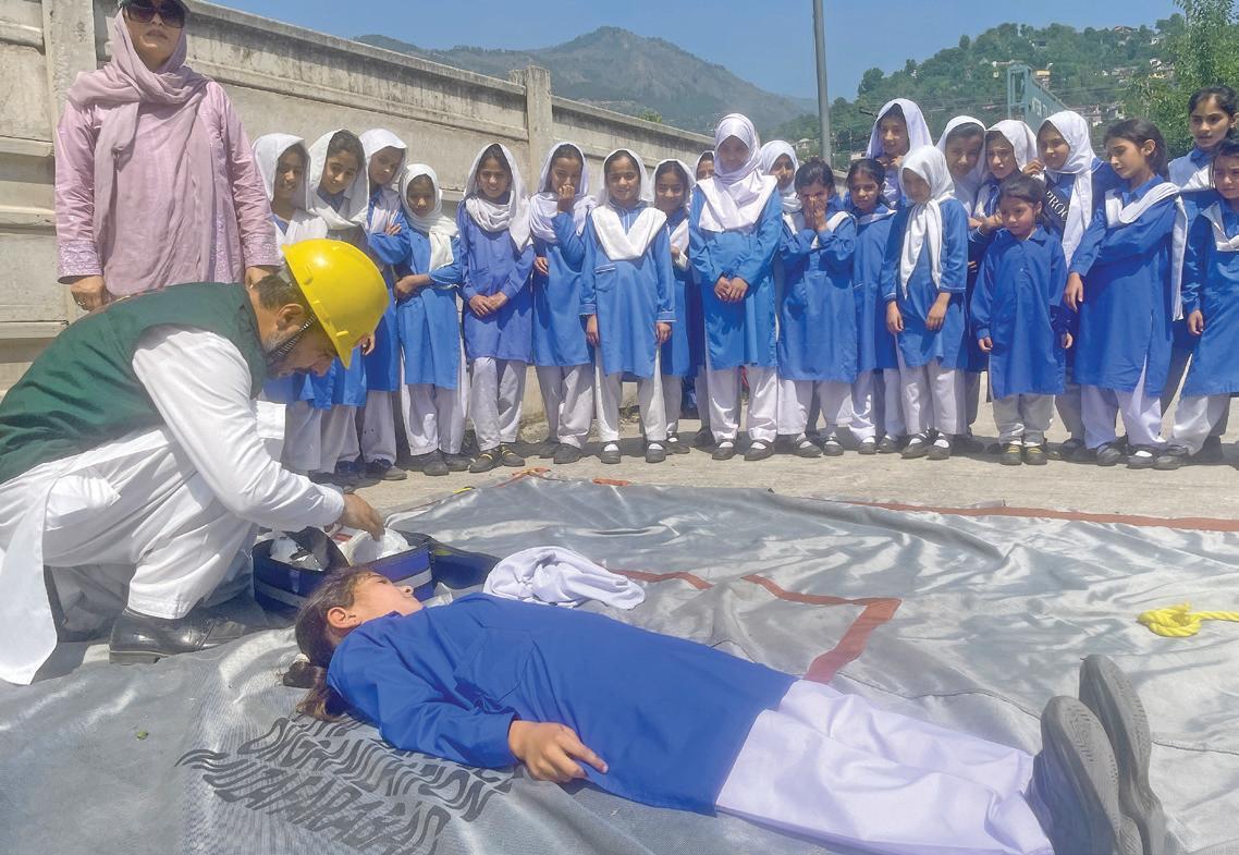 Children learn emergency drills