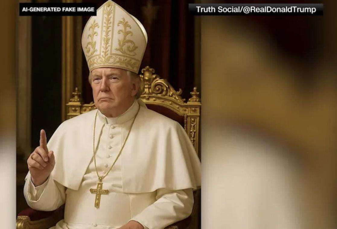 Trump posts AI-generated photo as pope, drawing Internet outrage