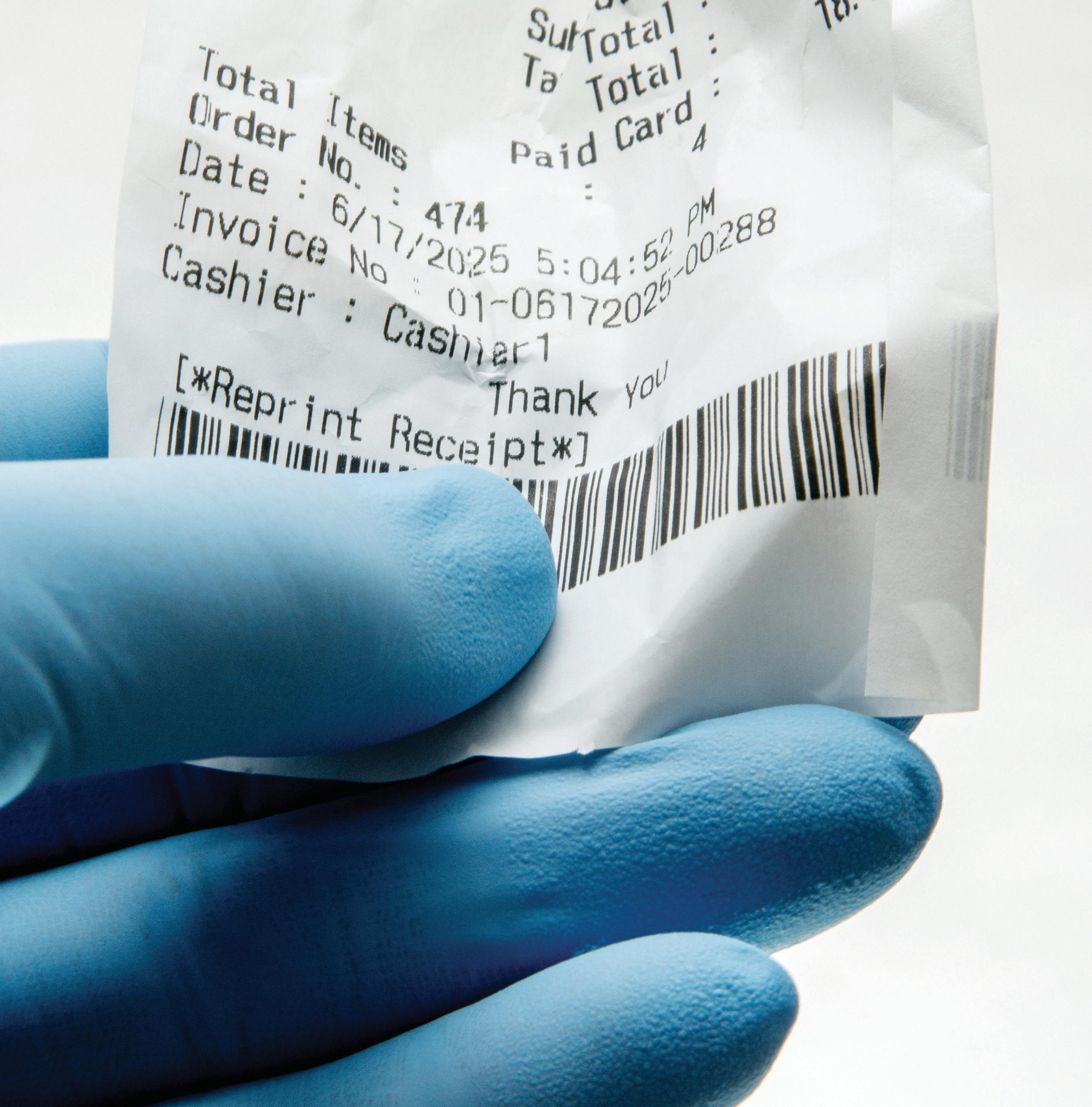 I've heard receipts are toxic. Is it safe to touch them?