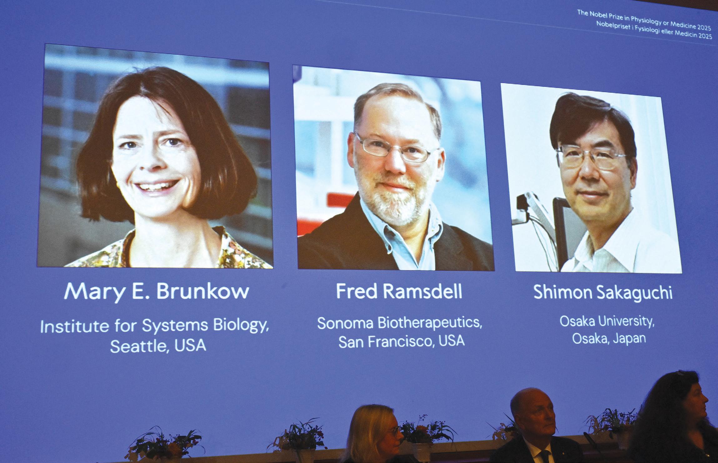 Medicine Nobel to trio who identified immune system's 'security guards'