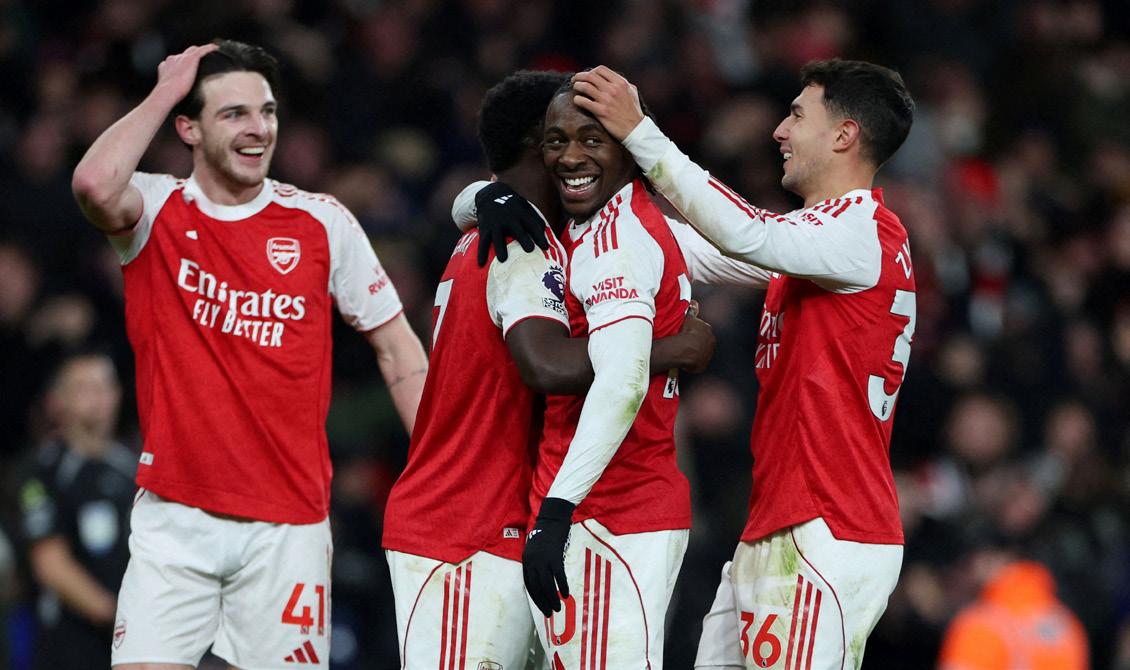 Eze treble fuels Arsenal's derby rout of Tottenham
