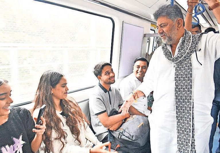 Karnataka CM DK Shivakumar taking the metro highlights Bengaluru's traffic crisis