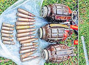 WEAPONS SEIZED FROM POONCH TERROR HIDEOUT