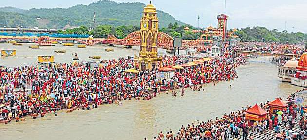 As Shravan Kanwar yatra starts today, devotees gather in Haridwar
