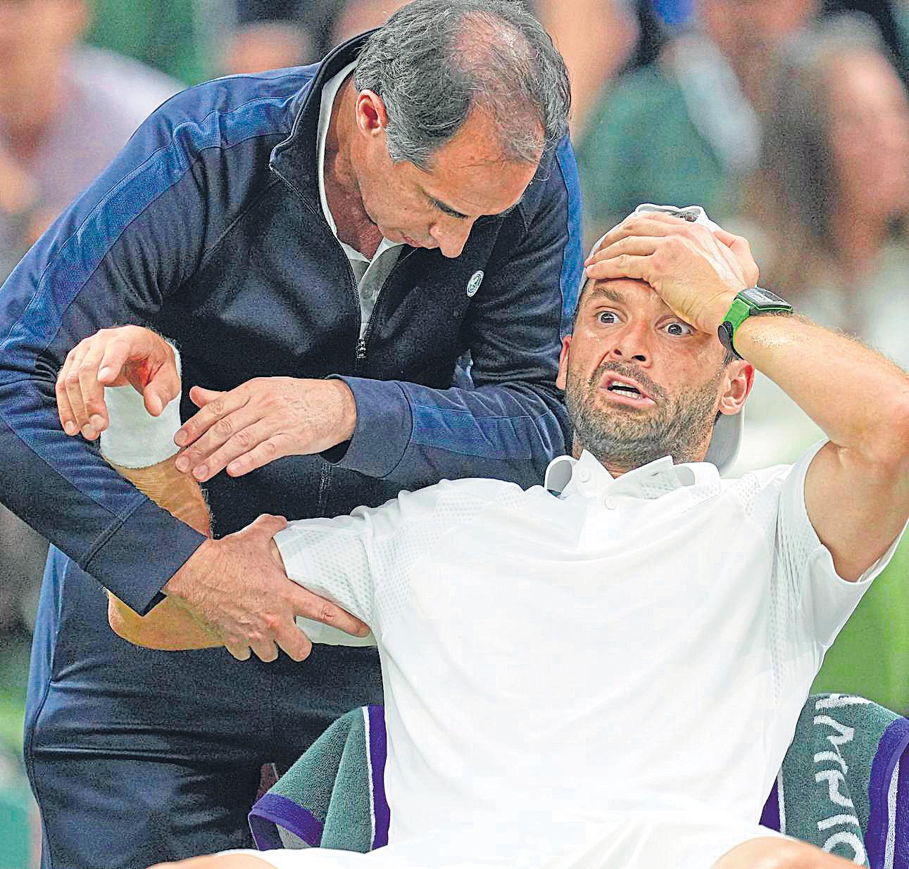Sinner gets reprieve after injured Dimitrov retires