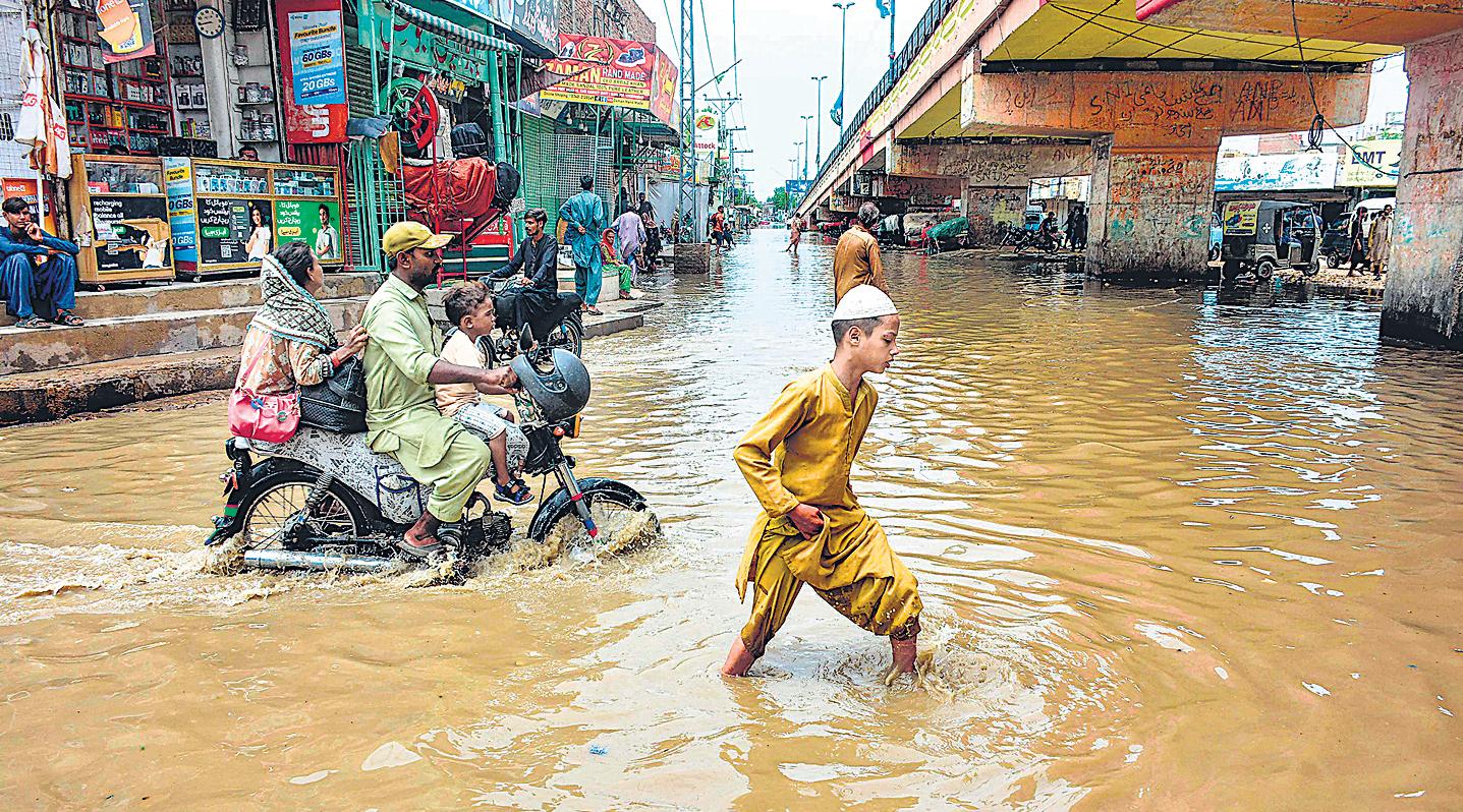 { NATURAL CALAMITY } DOWNPOURS ARE HEAVIER IN KHYBER PAKHTUNKHWA PROVINCE THAN THE SAME PERIOD LAST YEAR Glacial flood alert in NW Pakistan as heavy rains persist