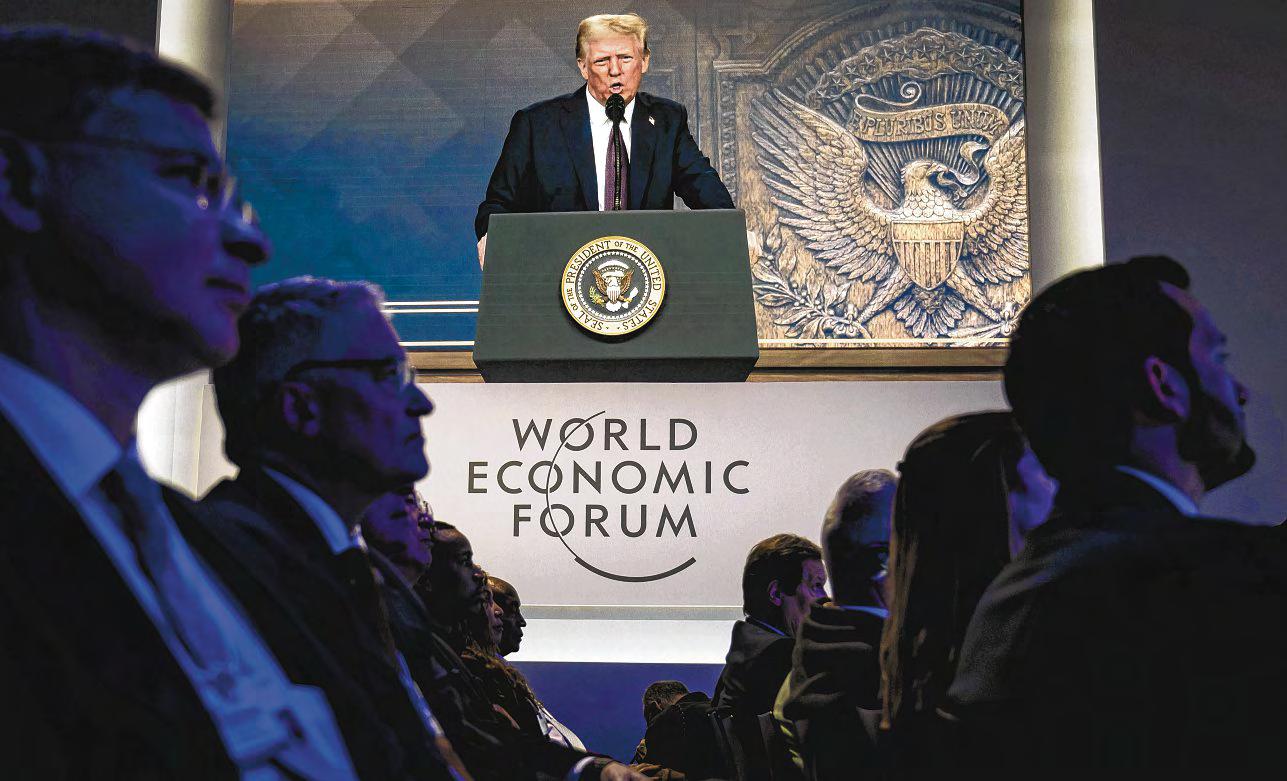 Invest in the US or pay tariffs, says Trump in Davos address