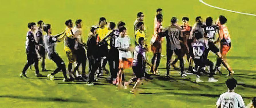 PUNCHES LEAD TO ARREST OF PLAYER, 19