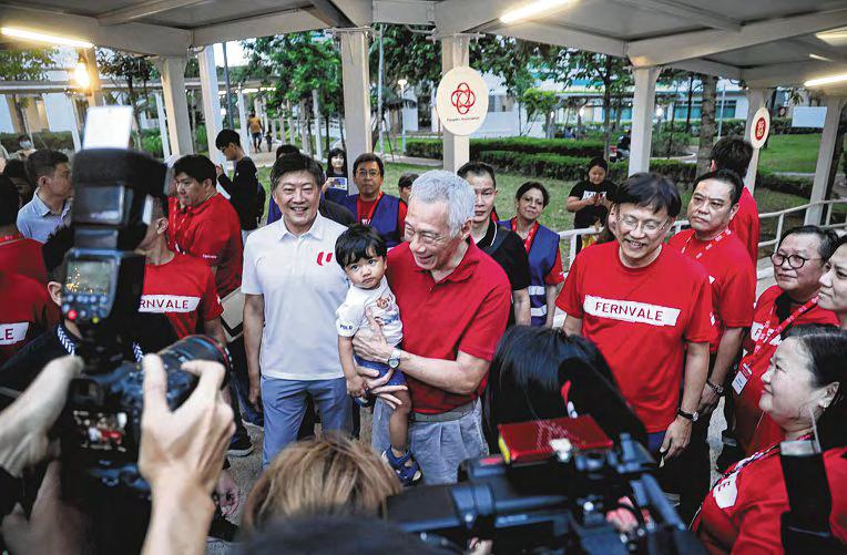 Labour chief Ng Chee Meng seen at Fernvale, part of Jalan Kayu SMC