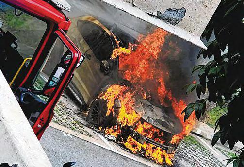 What should I do if my car catches fire?