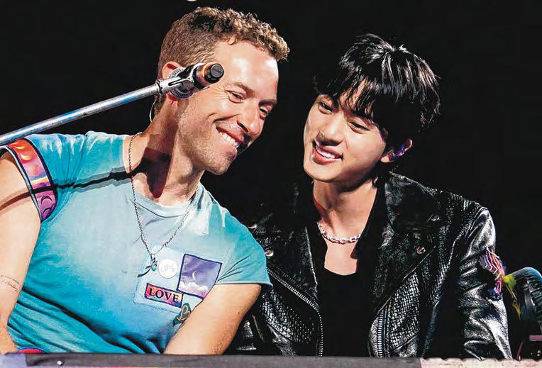 BTS' Jin and girl group Twice sing with British band