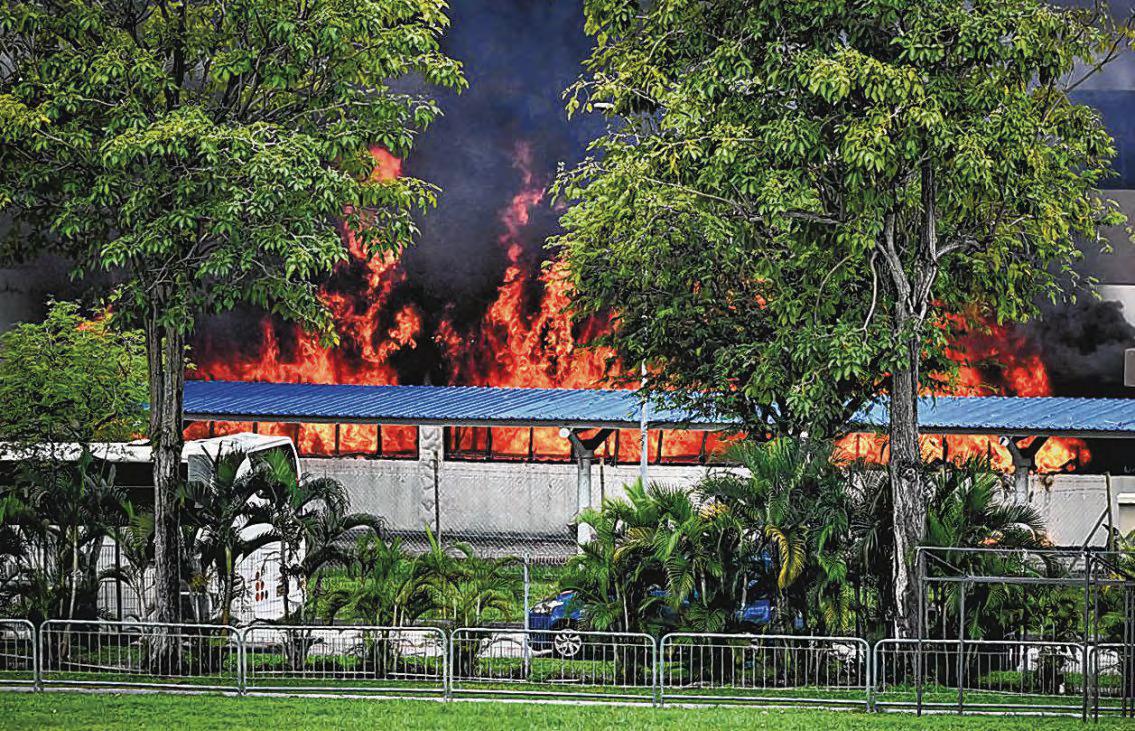 Structure of industrial building assessed as unstable after blaze