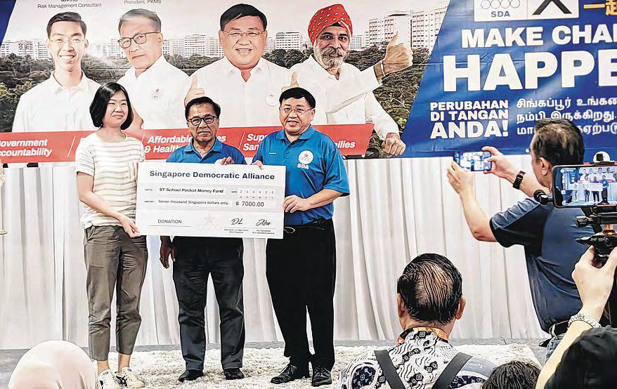 SDA donates $16k to ST School Pocket Money Fund after sale of poll posters