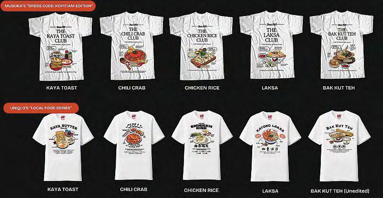 Uniqlo's food tees draw buzz for looking 'eerily similar' to S'pore brand Musoka Club