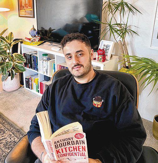 Gelato Messina's Alessandro Palumbo reads when he travels