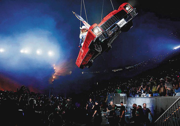 Beyonce pauses concert after car prop mishap left her dangling over crowds