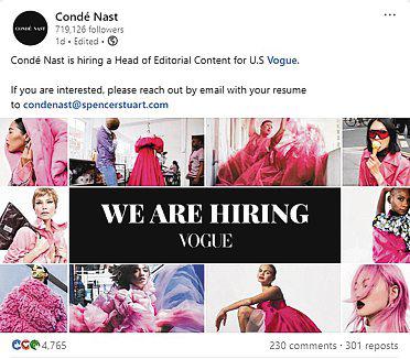 Want to be the next Anna Wintour? Famed editor role at US Vogue now up for grabs on LinkedIn