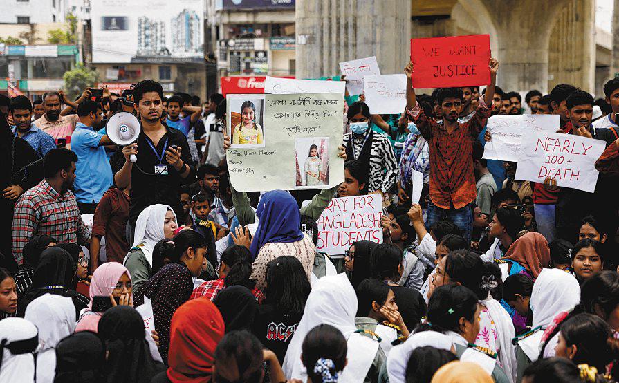 Students Protest in Bangladesh After Air Force Jet Crash Kills 31