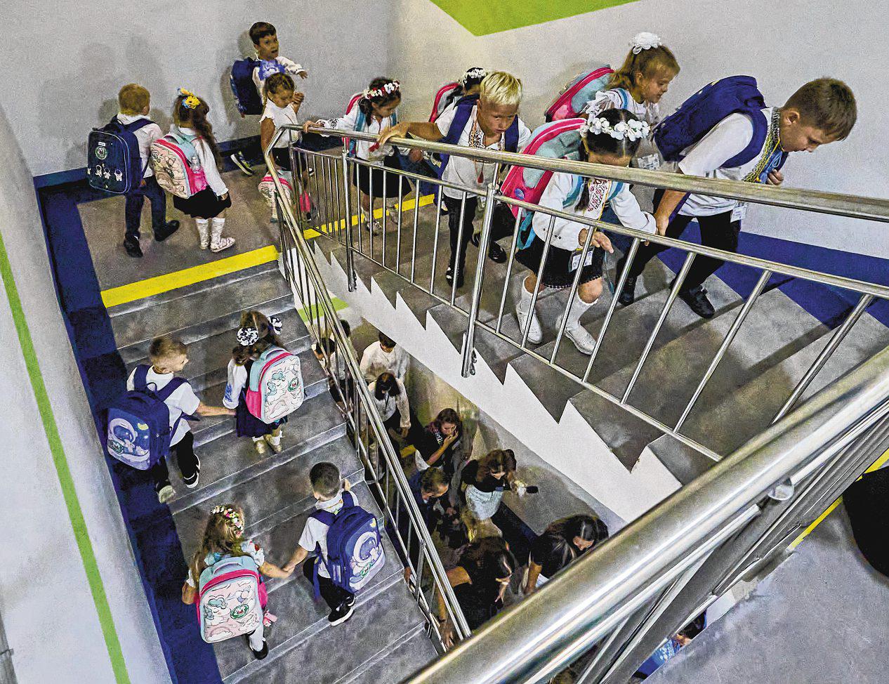 Ukrainian kids head underground for classes as school year opens